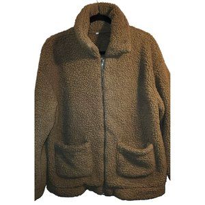 Womens Teddy Bear Large Brown Coat Full Zipper SfPf Home•94